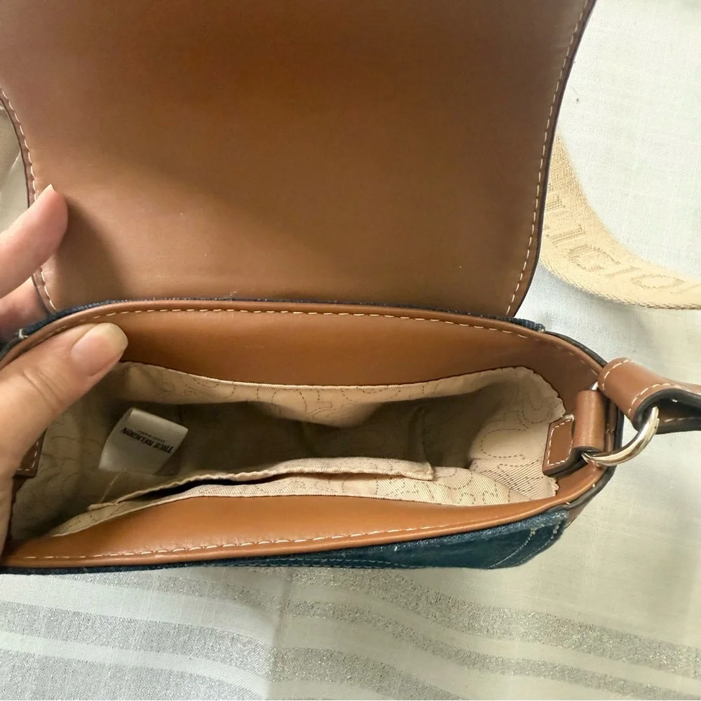 True Religion Horseshoe mini bag denim and faux leather shoulder strap